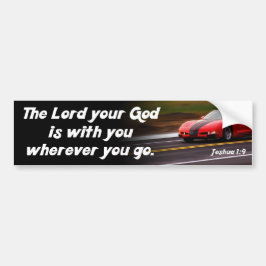 Joshua 1:9 Bijbel Verse Red Car Christelijk Religi Bumpersticker