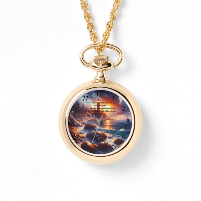 Joshua 1:9:Christelijk trouw gebed Horloge (Voorkant)