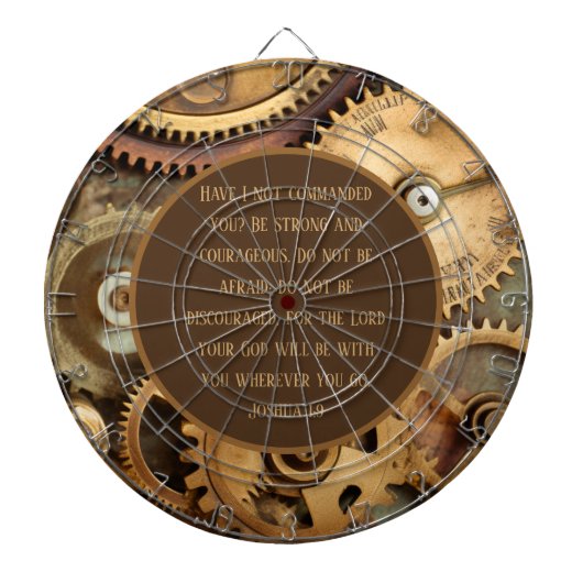 Joshua 1:9 Dart Board Encouraging Bible Verse  Dartbord (Voorkant)