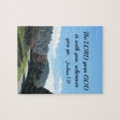 Joshua 1:9 De Heer jouw God is bij jou Legpuzzel (Horizontaal)