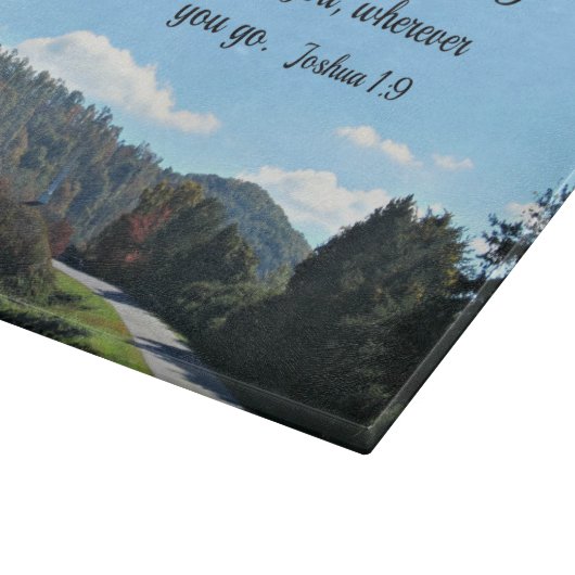 Joshua 1:9 De Heer jouw God is bij jou Snijplank (Hoek)