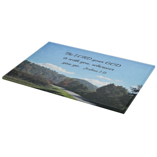 Joshua 1:9 De Heer jouw God is bij jou Snijplank (Hoek)