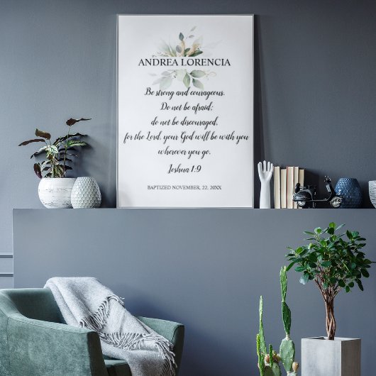 Joshua 1 9 Doop Cadeau Poster