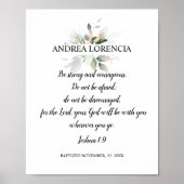 Joshua 1 9 Doop Cadeau Poster (Voorkant)