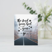 Joshua 1:9 God is bij jou waar je ook gaat Briefkaart (Staand voorkant)