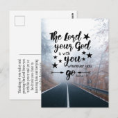Joshua 1:9 God is bij jou waar je ook gaat Briefkaart (Voorkant / Achterkant)