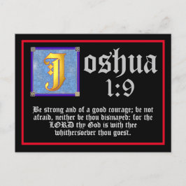 Joshua 1 9 Gold Illumined Letter bijbelprijsopgave Briefkaart