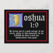 Joshua 1 9 Gold Illumined Letter bijbelprijsopgave Briefkaart (Voorkant)