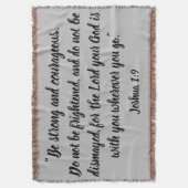 Joshua 1:9 Inspirerende Bijbelversie afdrukken Deken (Voorkant Verticaal)