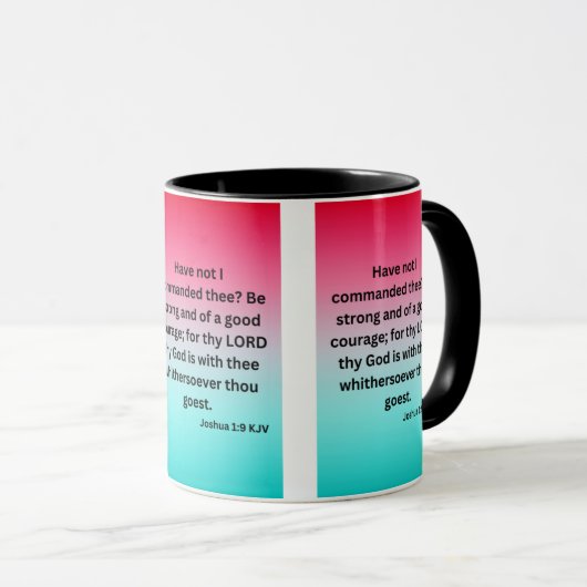Joshua 1:9 KJV Bijbelscriptie Pic Two-Tone Mok (Voorkant rechts)