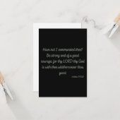 Joshua 1:9 KJV Bijbelscriptie Vast Wenskaart Kaart (Voorkant / Achterkant in situ)