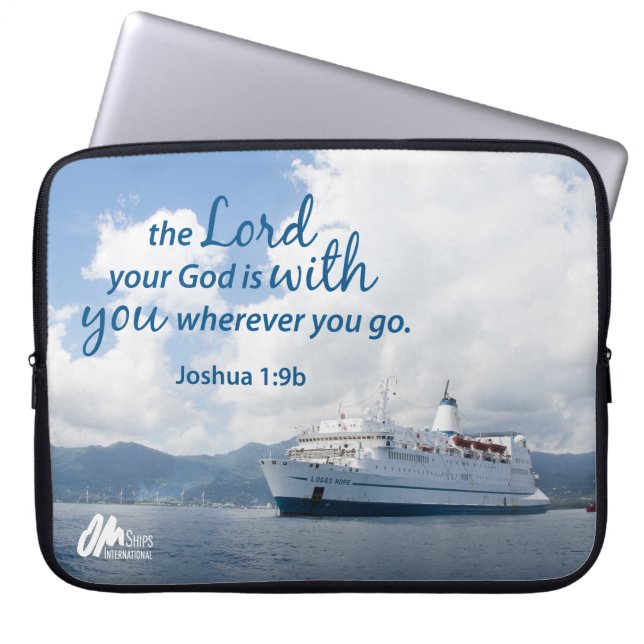 Joshua 1:9-laptophoes laptop sleeve (Voorkant)