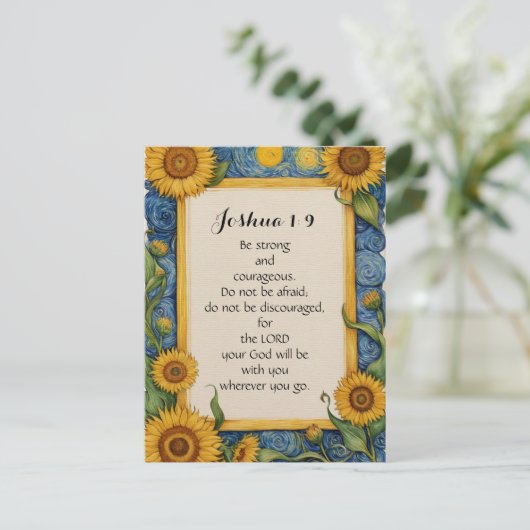 Joshua 1:9 NIV Bijbelvers Kunst  Briefkaart (Staand voorkant)