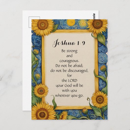 Joshua 1:9 NIV Bijbelvers Kunst  Briefkaart (Voorkant / Achterkant)
