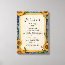 Joshua 1:9 NIV Bijbelvers Kunst Canvas Afdruk