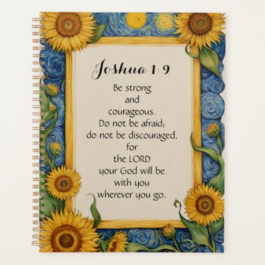 Joshua 1:9 NIV Bijbelvers Kunst  Planner (Voorkant)