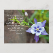 Joshua 1:9 Paarse Columbine Flower Briefkaart (Voorkant)