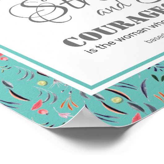 Joshua 1:9 | STERK EN KRACHTIG Inspirerend Poster (Hoek)