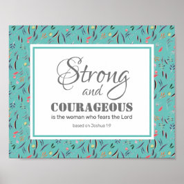 Joshua 1:9 | STERK EN KRACHTIG Inspirerend Poster