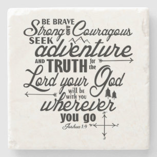 Joshua 1:9 Stone Onderzetter Tiles