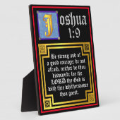 Joshua 1:9 Verlichte Bijbelprijsopgave Testament Fotoplaat (Zijkant)