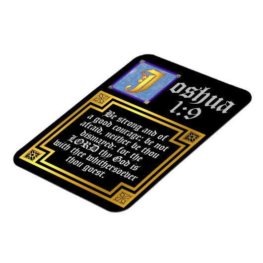 Joshua 1:9 Verlichte Bijbelprijsopgave Testament Magneet (Linkerzijde)
