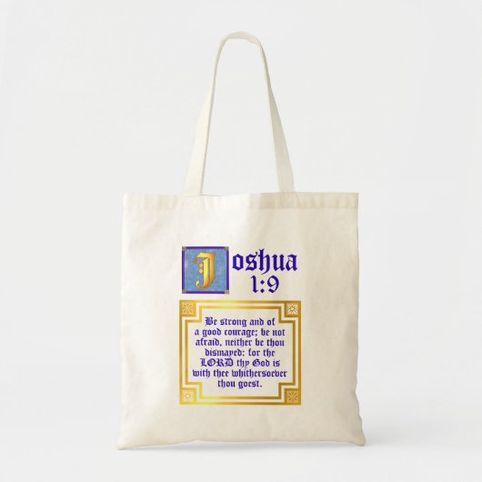 Joshua 1:9 Verlichte Bijbelprijsopgave Testament Tote Bag (Voorkant)