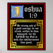 Joshua 1:9 Verlichting oude testamentversie Bijbel Poster (Voorkant)
