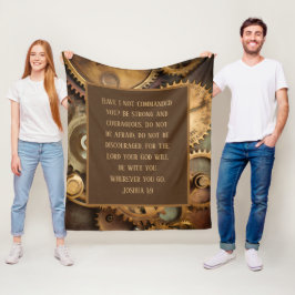Joshua 1:9 Vliesdeken met inspirerende Bijbeltekst Fleece Deken