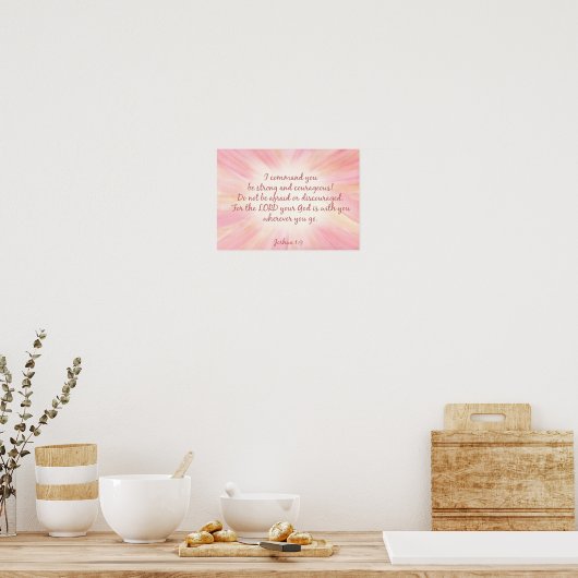 Joshua 1:9-Waterverf startdruk Poster (Keuken)