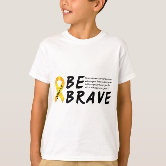 Joshua 1:9 Wees moedig T-shirt (Voorkant)