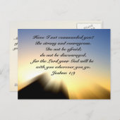 Joshua 1:9 Wees sterk en moedig, Bijbel Briefkaart (Voorkant / Achterkant)