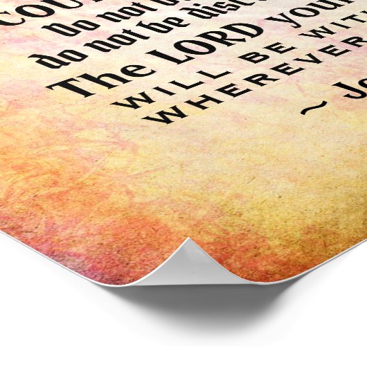 Joshua 1:9 Wees sterk en moedig, bijbelse versie Poster (Hoek)