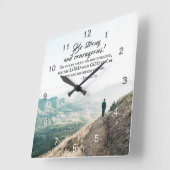 Joshua 1:9 Wees sterk en moedig, bijbelse versie Vierkante Klok (Hoek)