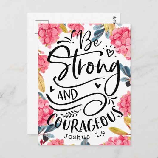 Joshua 1:9 Wees sterk en moedig Briefkaart (Voorkant / Achterkant)