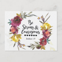 Joshua 1:9 Wees sterk en moedig Floral Wreate