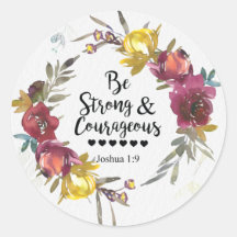 Joshua 1:9 Wees sterk en moedig Floral Wreate