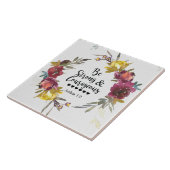 Joshua 1:9 Wees sterk en moedig Floral Wreate Tegeltje (Zijkant)