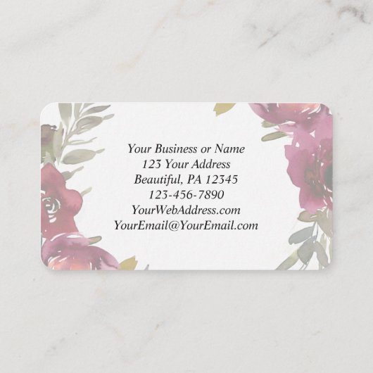 Joshua 1:9 Wees sterk en moedig Floral Wreate Visitekaartje (Achterkant)