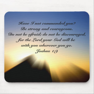 Joshua 1:9 Wees sterk en moedig Mousepad Muismat