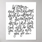 Joshua 1:9 - Wees sterk en moedig - Poster (Voorkant)