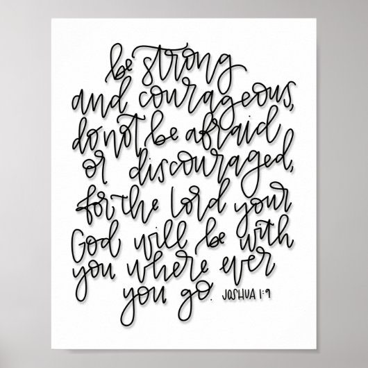 Joshua 1:9 - Wees sterk en moedig - Poster (Voorkant)