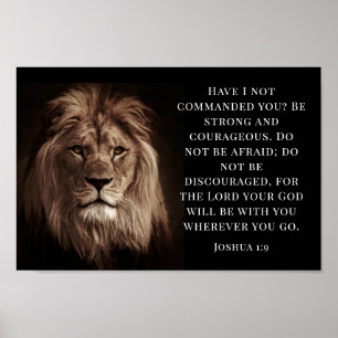 Joshua 1:9, wees sterk en moedig poster