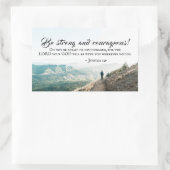 Joshua 1:9 Wees sterk en moedige Bijbelse Verse Rechthoekige Sticker (Tas)