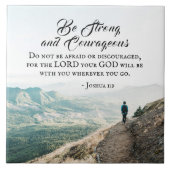 Joshua 1:9 Wees sterk en moedige Bijbelse Verse Tegeltje (Voorkant)