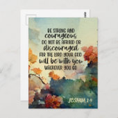 Joshua 1:9 Wees sterk en moedige Waterverf Briefkaart (Voorkant / Achterkant)