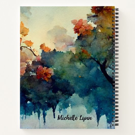 Joshua 1:9 Wees sterk en moedige Waterverf Notitieboek (Achterkant)