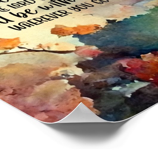 Joshua 1:9 Wees sterk en moedige Waterverf Poster (Hoek)