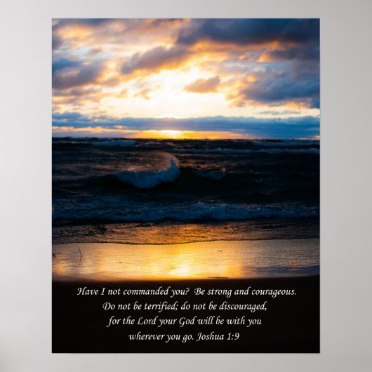 Joshua 1:9 zonsonderste foto poster (Voorkant)