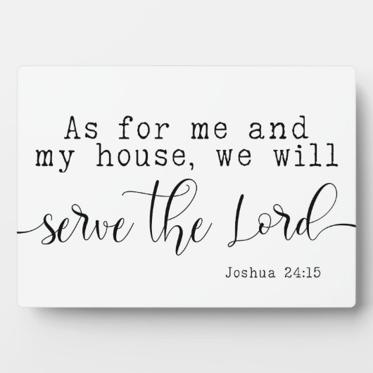 Joshua 24:15 Bijbellenhandschrift Farmhouse Fotoplaat (voorkant)